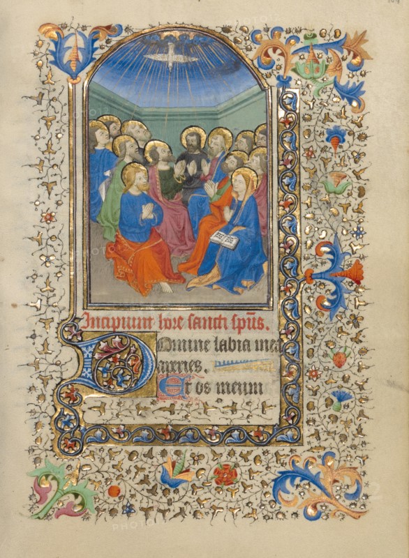 Pentecost; Book of Hours, about 1420-1430. Creator: Master of the Harvard Hannibal.