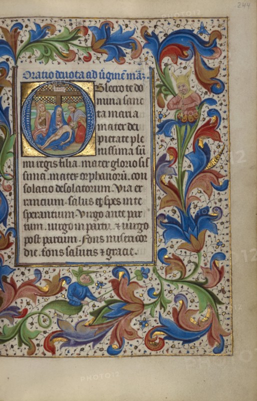 Initial O: The Pietà; Book of Hours, about 1450-1455. Creator: Master of the Lee Hours.