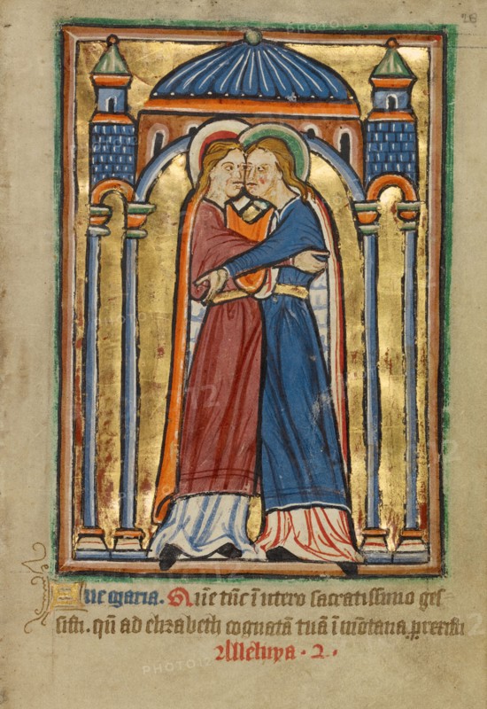 The Visitation, about 1190-1200; text added about 1480-1490. Creator: Unknown.