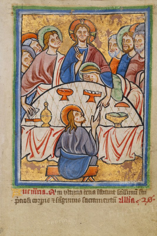 The Last Supper, about 1190-1200; text added about 1480-1490. Creator: Unknown.