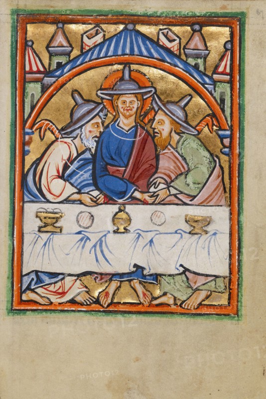 Supper at Emmaus, about 1190-1200. Creator: Unknown.