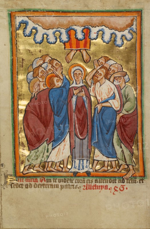 The Ascension, about 1190-1200; text added about 1480-1490. Creator: Unknown.