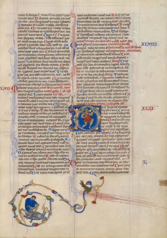 Initial D: The Fool; Abbey Bible, about 1250-1262. Creator: Unknown.