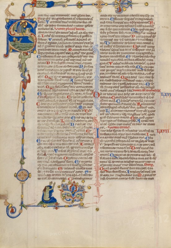 Initial S: David in the Water; Abbey Bible, about 1250-1262. Creator: Unknown.