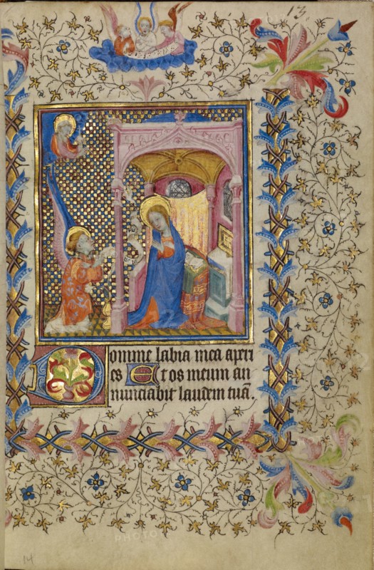 The Annunciation; Book of Hours, about 1400-1410. Creator: Unknown.