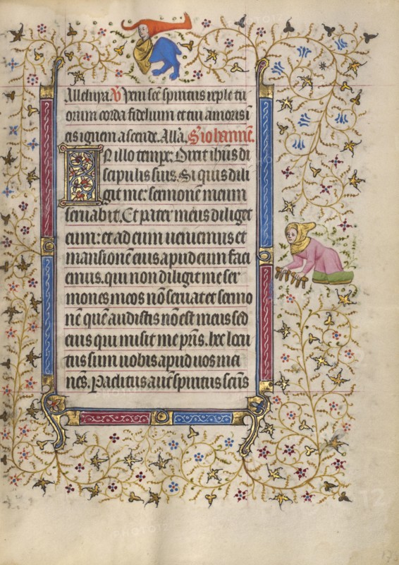 Decorated Text Page; Book of Hours, about 1410. Creator: Unknown.