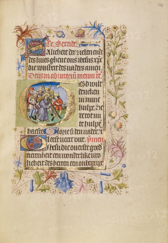 Initial G: The Way to Calvary; Book of Hours, after 1460. Creator: Unknown.