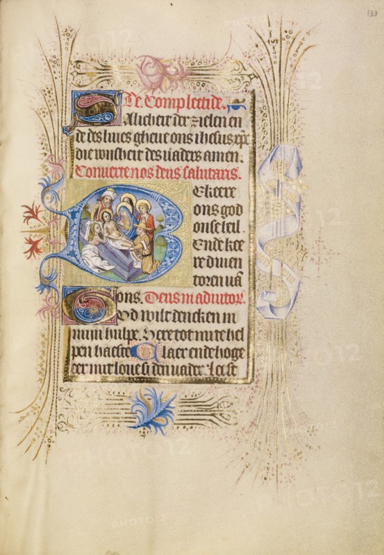Initial B: The Entombment; Book of Hours, after 1460. Creator: Unknown.