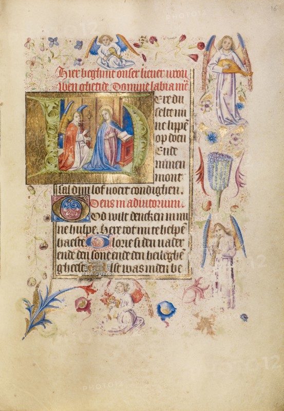 Initial H: The Annunciation; Book of Hours, after 1460. Creator: Unknown.