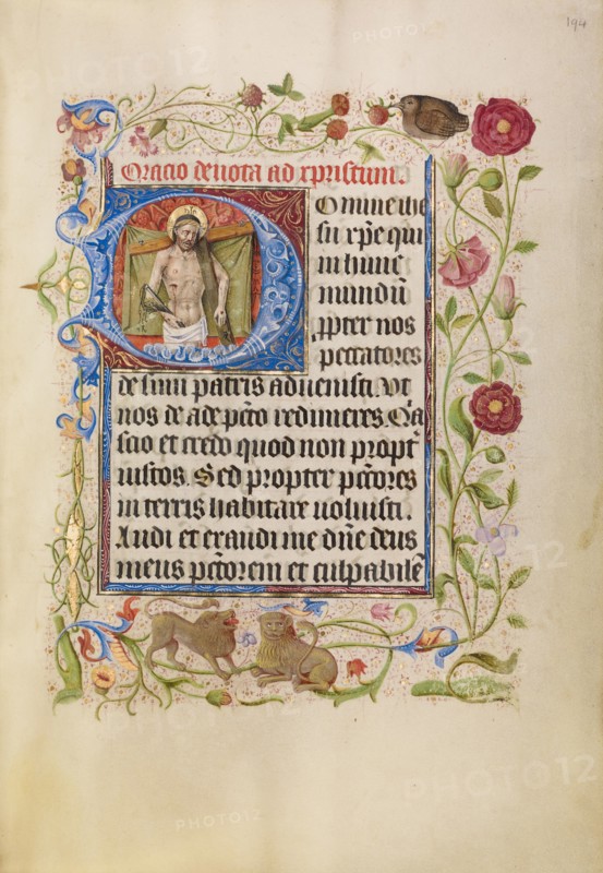 Initial D: The Man of Sorrows; Book of Hours, after 1460. Creator: Unknown.