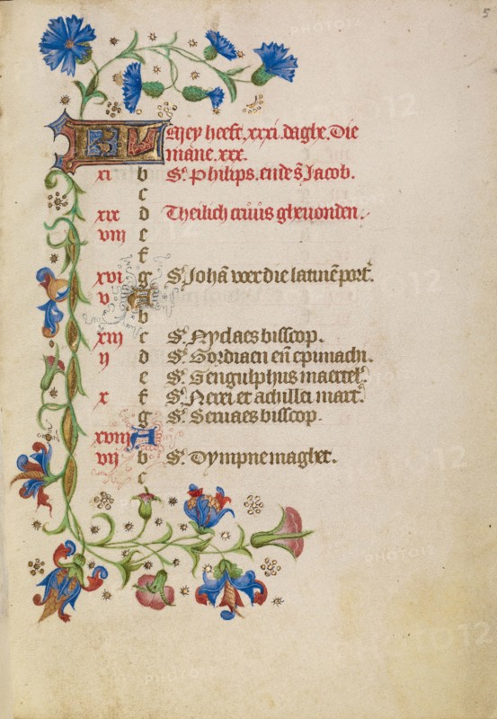 May Calendar Page; Book of Hours, after 1460. Creator: Unknown.