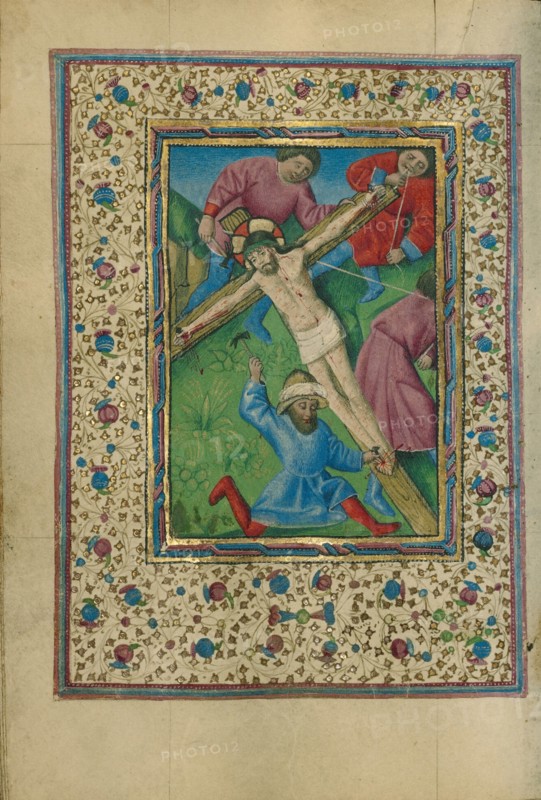 Christ Nailed to the Cross; Book of Hours, about 1460. Creator: Unknown.