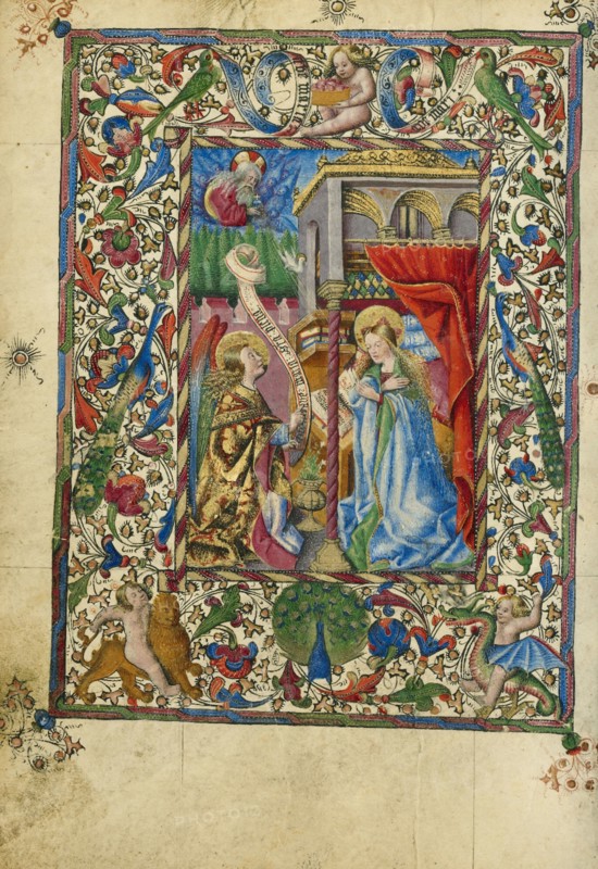 The Annunciation; Book of Hours, about 1460. Creator: Unknown.