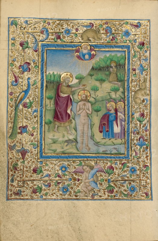 The Baptism of Christ; Book of Hours, about 1460. Creator: Unknown.