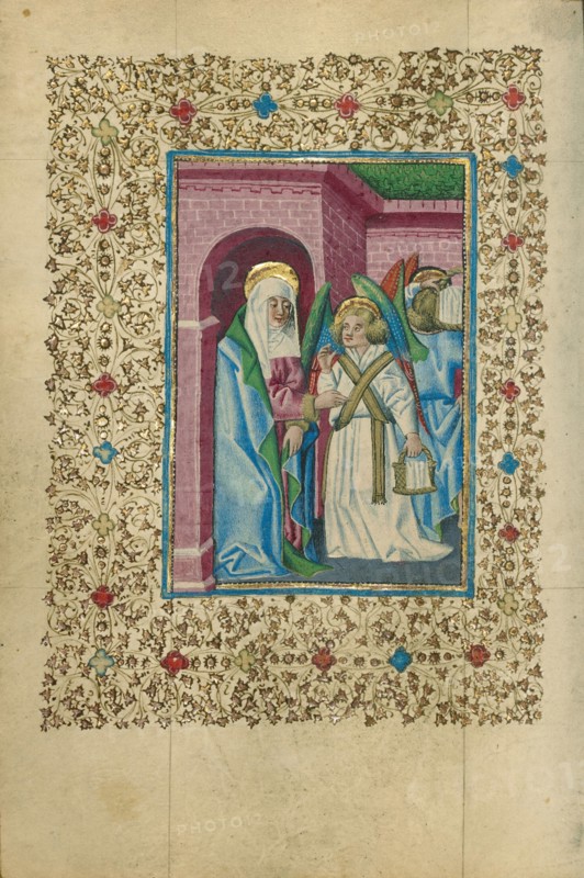 The Virgin Nourished by an Angel; Book of Hours, about 1460. Creator: Unknown.