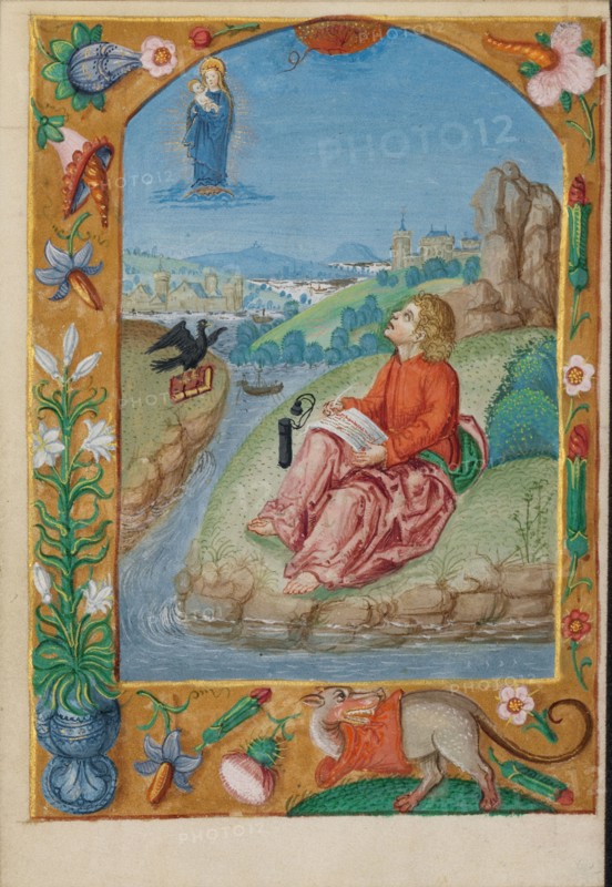 Saint John on Patmos; Book of Hours, early 16th century. Creator: Unknown.