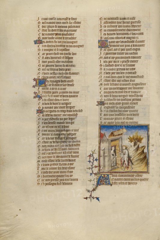 Female Personification of Idleness; Roman de la Rose, about 1405. Creator: Unknown.