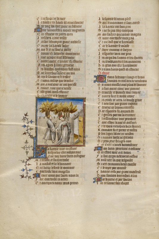 The Female Personification of Courtesy Opening a Garden Door to the Lover, about 1405. Creator: Unknown.