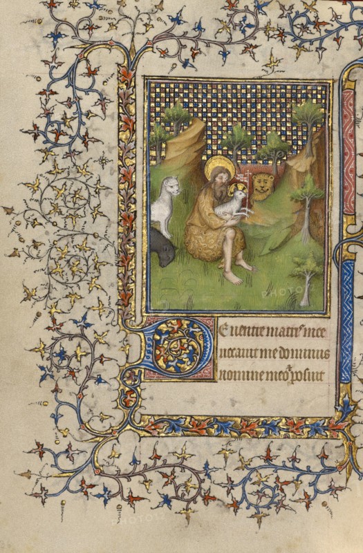 Saint John the Baptist in the Wilderness; Book of Hours, about 1410. Creator: Unknown.