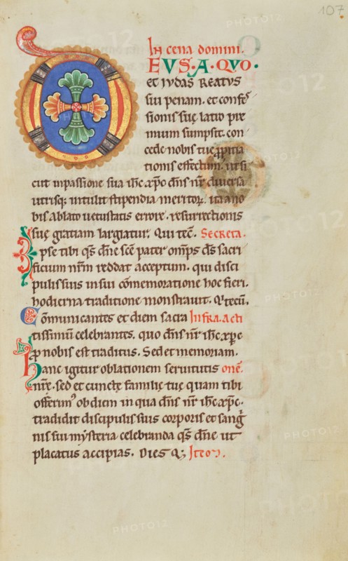 Decorated Initial D; Stammheim Missal, probably 1170s. Creator: Unknown.