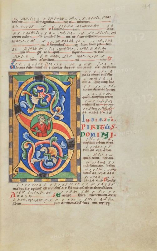Inhabited Initial S; Stammheim Missal, probably 1170s. Creator: Unknown.