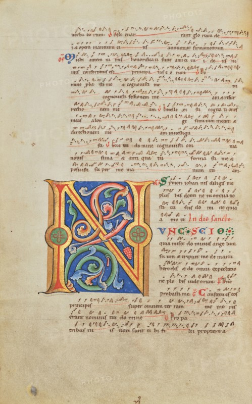 Decorated Initial N; Stammheim Missal, probably 1170s. Creator: Unknown.