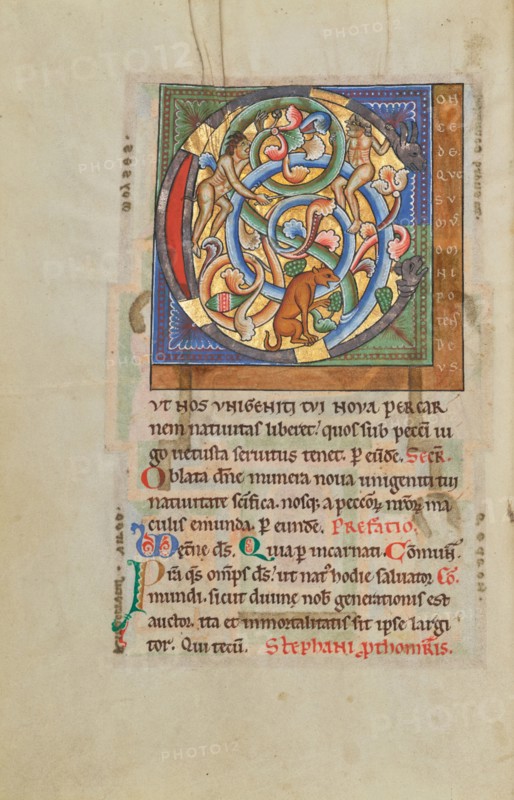 Inhabited Initial C; Stammheim Missal, probably 1170s. Creator: Unknown.