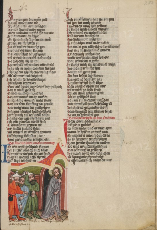 Jesus Hiding from the Israelites; Weltchronik, about 1400-1410. Creator: Unknown.
