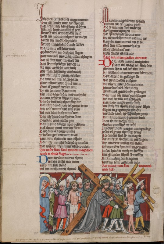 The Way to Calvary; Weltchronik, about 1400-1410. Creator: Unknown.