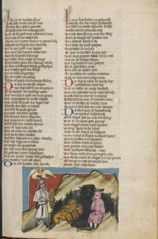 Daniel in the Lions' Den; Weltchronik, about 1400-1410. Creator: Unknown.