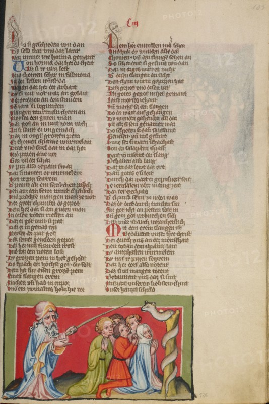 The Brazen Serpent; Weltchronik, about 1400-1410. Creator: Unknown.