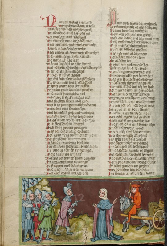 David and Abigail; Weltchronik, about 1400-1410. Creator: Unknown.