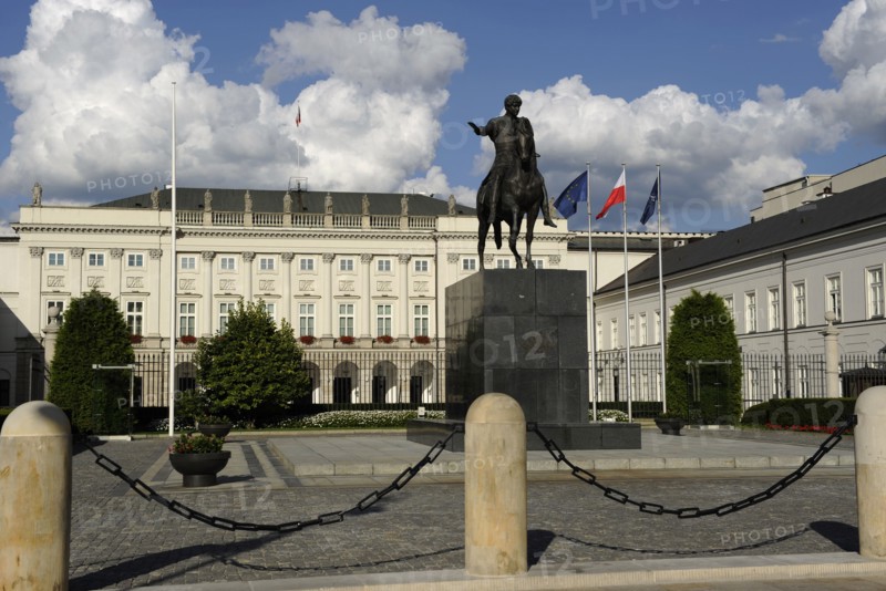 Equestrian statue of Prince Jozef Poniatowski (1763-1813), Presidential Palace, Warsaw, Poland,2013. Creator: LTL.