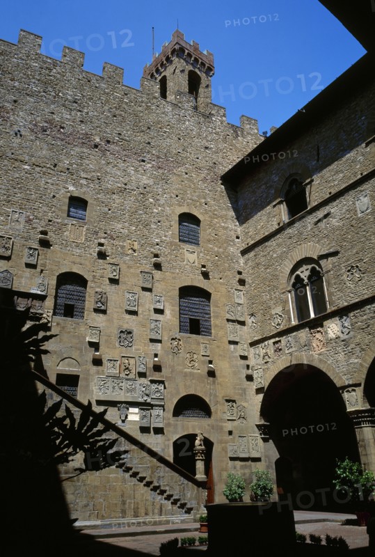 Inner courtyard of the Palazzo del Bargello, Florence, Tuscany, Italy, 1999. Creator: Unknown.