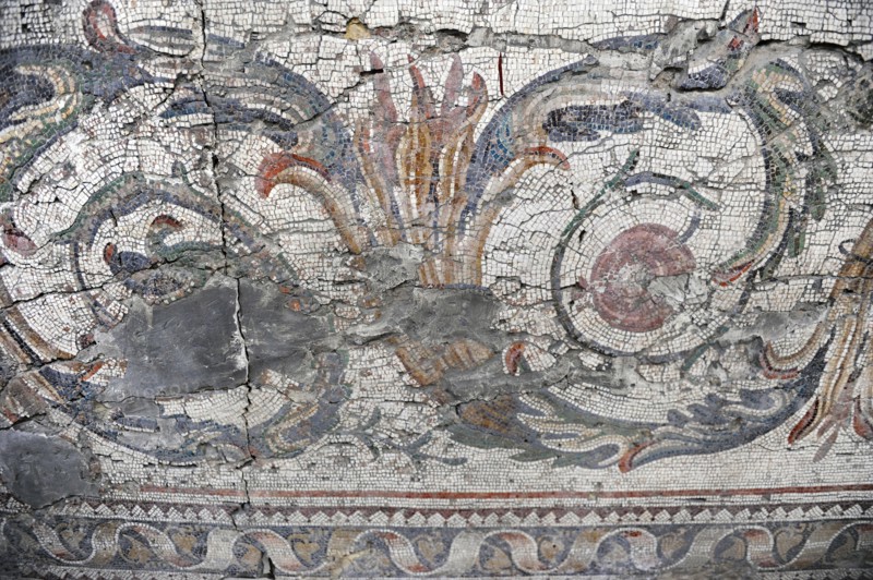Acanthus frieze, mosaic pavement in the Great Palace of Constantinople, 4th-6th century. Creator: Unknown.