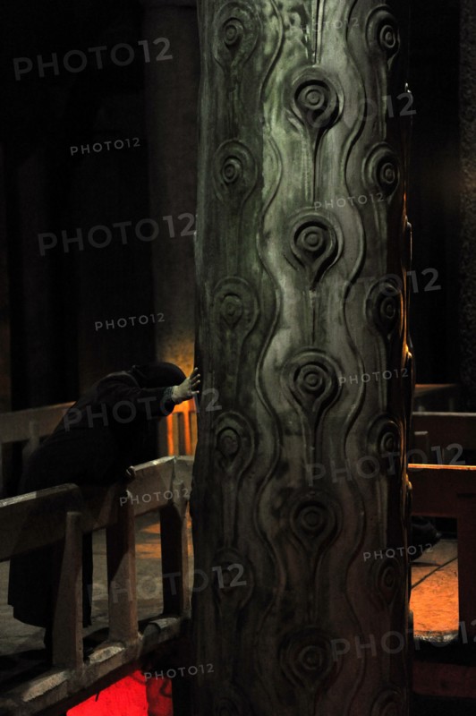 Column of Tears, Basilica Cistern, Istanbul, Turkey, 2013.  Creator: LTL.