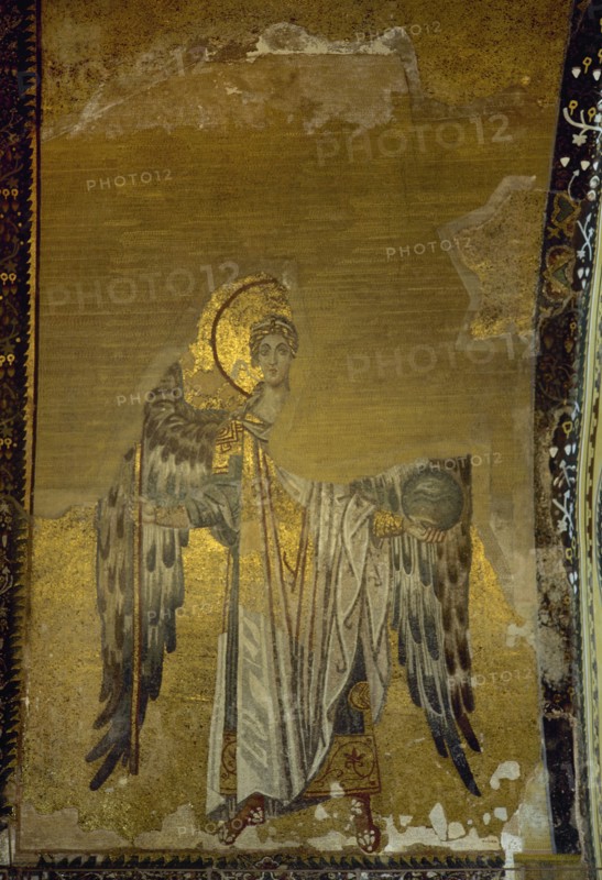 Archangel Gabriel, Byzantine mosaic, Bema Vault, Hagia Sophia, Istanbul, Turkey, c. 867 AD.  Creator: Unknown.