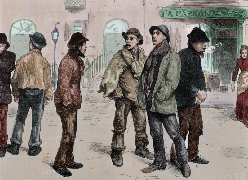 Unemployed workers, London, 1886.  Creator: Unknown.