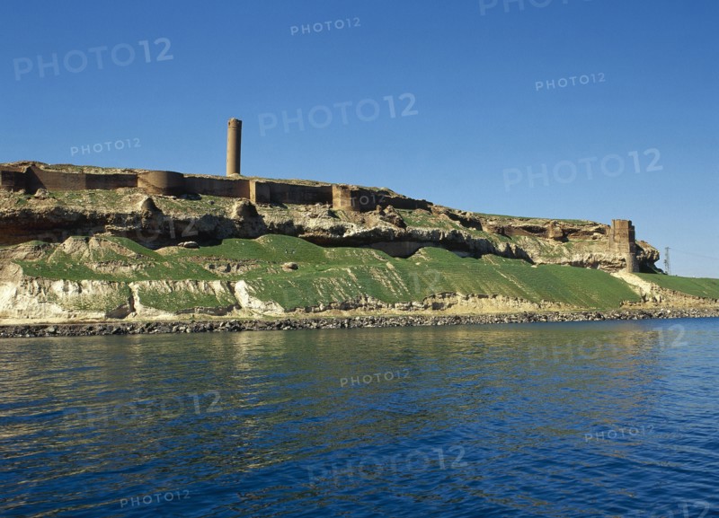Qal'at Ja'bar castle on the left bank of Lake Assad, near Ar-Raqqah, Syria, 2001.  Creator: LTL.