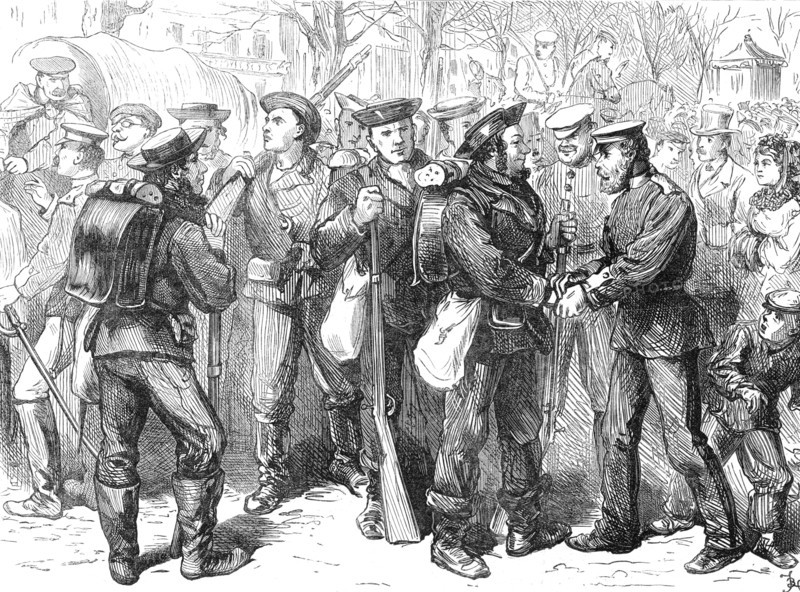 Arrival of Prussian sailors at Versailles, 1871. Creator: Unknown.