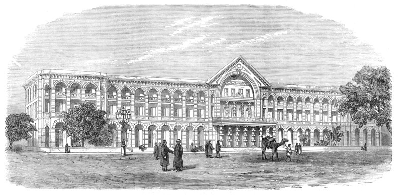 New hotel at Cairo, erected by the Oriental Hotels Company, 1871. Creator: Unknown.