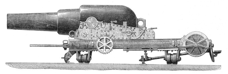 Captain Scott's naval gun carriage and slide, 1871. Creator: Unknown.