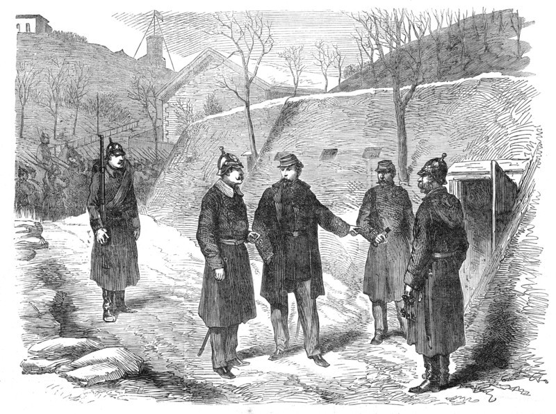 Delivering the keys in the fortress of Mont Valérien, 1871. Creator: Unknown.