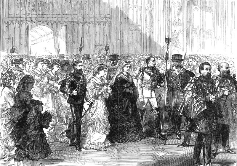 Marriage of Princess Louise: the Bride's Procession in St. George's Chapel, Windsor, 1871. Creator: Unknown.
