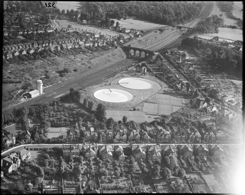 The L.M.S.R Water Reservoirs, Oxhey, Hertfordshire, c1930s. Creator: Arthur William Hobart.
