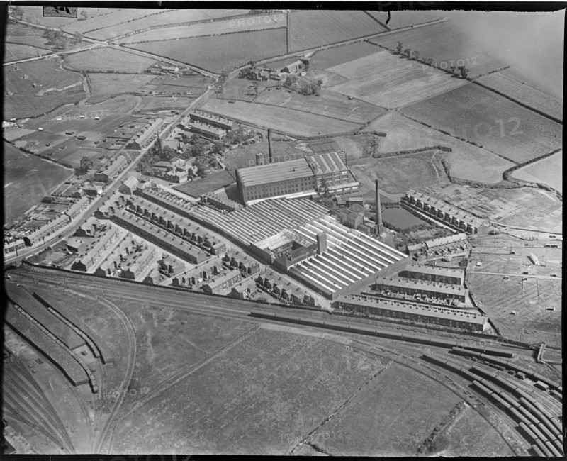Cuerden Green and Lostock Hall Cotton Mills, Lostock Hall, Lancashire, c1930s. Creator: Arthur William Hobart.