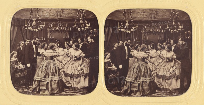 Genre scene: formal party, 1855-1860. Creator: Mark Anthony.