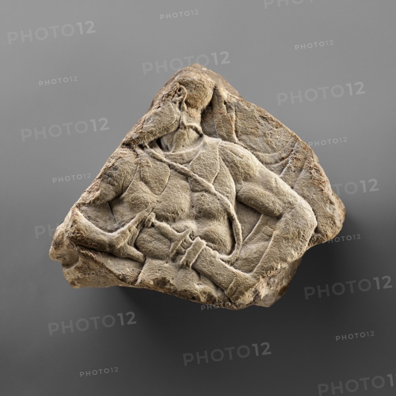 Fragment of an Archaistic Relief with a Warrior, late 1st century B.C. Creator: Unknown.