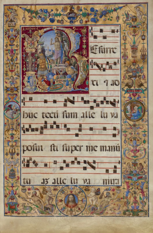Initial R: The Resurrection, late 15th or early 16th century. Creator: Antonio da Monza.