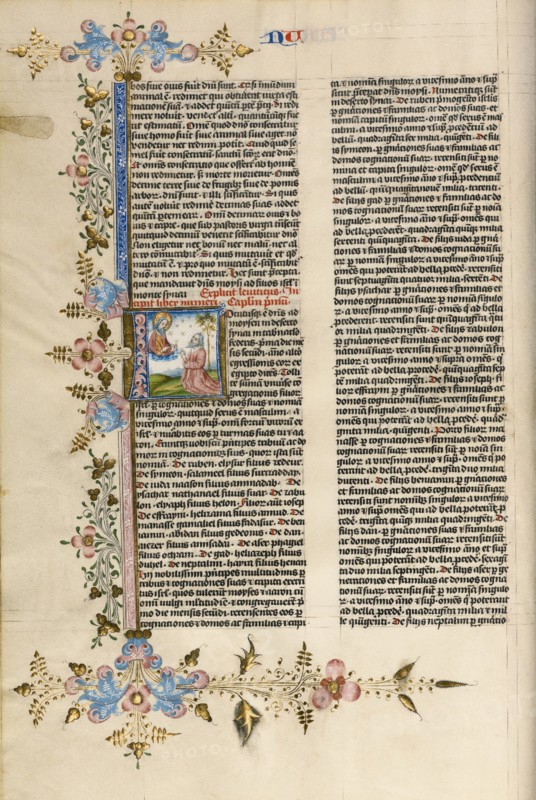 Initial L: God Speaking to Moses, about 1450. Creator: Circle of Stefan Lochner.
